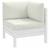 VidaXL Perne de paleți, 3 buc., melanj crem, material textil