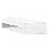 Cumpara ieftin Cadru de pat mic single, alb, 75x190 cm, lemn masiv