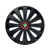 Set 4 capace roti Negre Cu Inel Rosu Trend R16 pentru gama auto Skoda, Autohelix MSA