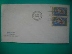 HOPCT PLIC S FDC NR 788 PRIMUL ZBOR TRANSATLANTIC 1919-1969-AVION / AVIATIE CANADA -CIRCULAT