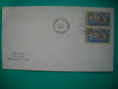 HOPCT PLIC S FDC NR 788 PRIMUL ZBOR TRANSATLANTIC 1919-1969-AVION / AVIATIE CANADA -CIRCULAT foto