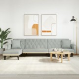 vidaXL Canapea extensibilă &icirc;n formă de L gri 271x140x70 cm catifea