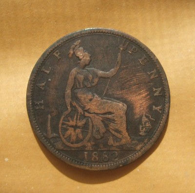 ANGLIA HALF PENNY 1882 H foto