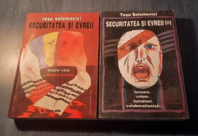 Securitatea si evreii 2 volume Tesu Solomovici cu autograf foto
