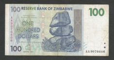 ZIMBABWE 100 DOLARI DOLLARS 2007 [10] P- 69 , F foto