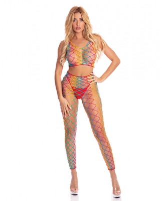 Set 2 Piese Lenjerie Bodystocking Multicolor OS foto