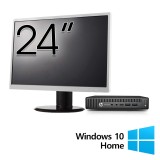 Pachet Calculator Refurbished HP EliteDesk 800 G2 Mini PC, Intel Core i7-6700T 2.80 - 3.60GHz, 16GB DDR4, 512GB SSD + Monitor 24 Inch + Windows 10 Hom