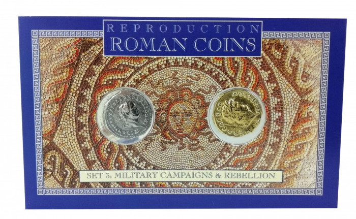 Set 2 Monede Romane - Aureus of Nero și Denarius of Titus, reproduceri