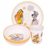 Cumpara ieftin Set de masa Disney Classic, antiderapant, din plastic pentru cuptorul cu microunde