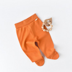 Pantaloni cu Botosei - Bumbac organic Portocaliu BabyCosy (Marime: 3-6 Luni)