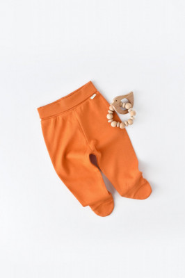 Pantaloni cu Botosei - Bumbac organic Portocaliu BabyCosy (Marime: 6-9 luni) foto