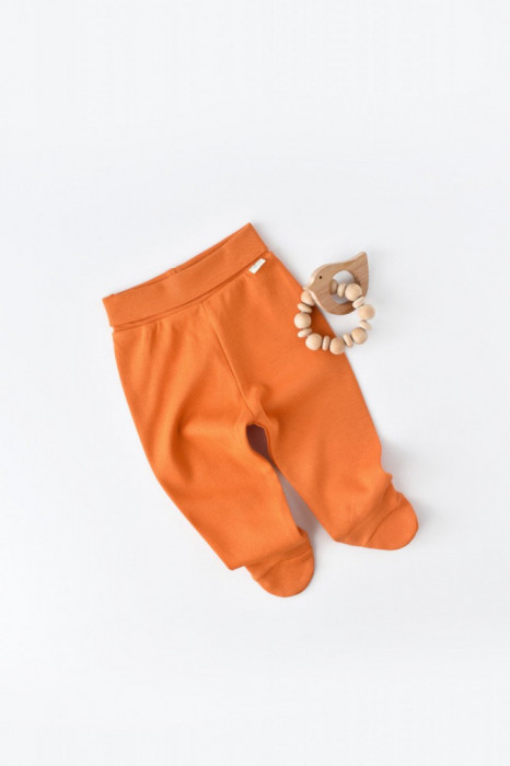 Pantaloni cu Botosei - Bumbac organic Portocaliu BabyCosy (Marime: 6-9 luni)