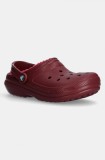 Crocs papuci de casă Classic Lined Clog culoarea roșu, 203591