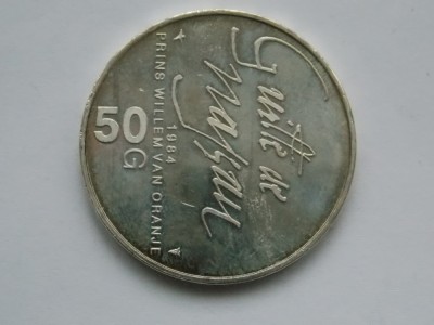 50 GULDEN 1984 OLANDA-COMEMORATIVA-argint foto