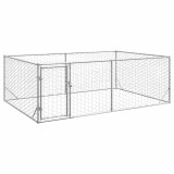 VidaXL Canisa de exterior pentru caini cu usa 3x2x1 m otel galvanizat