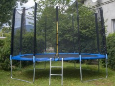 Trambulina si Plasa de Siguranta Sportmann 430 cm, Albastru FitLine Training