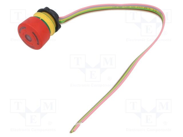 Comutator de siguranţă 22mm EAO Poz.i 2 NC x2 roşie LED