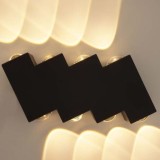 Aplica LED AX232, Exterior, 8 Surse, 8W, Negru, 3000K