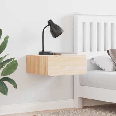 vidaXL Noptieră cu sertar Maro 39 x 34 x 16.5 cm Lemn masiv de pin 873499 foto