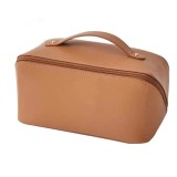 Geanta pentru cosmetice Demiawaking, piele PU, maro, 23,5 x 11 x 11 cm