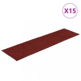 Cumpara ieftin Covorase pentru scari autoadezive, 15 buc., 76x20 cm, dreptunghiulare, rosu bordeaux