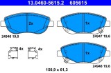 ATE 13.0460-5615.2 set placute frana,frana disc