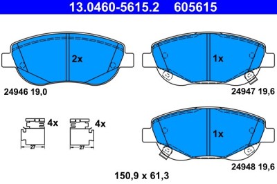 ATE 13.0460-5615.2 set placute frana,frana disc foto