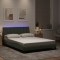 Cadru de pat cu lumini LED, gri deschis, 140x190 cm, catifea