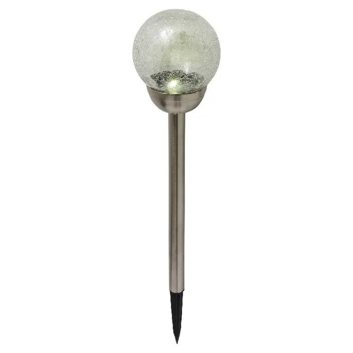 Lampa solara multicolora sferica, finisaj de sticla sfaramata,diametru 12 cm