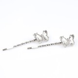 Set 2 agrafe argintii cu fluturi