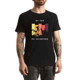 Tricou Barbati Spirit de aventura, look outdoor, negru, marimea L