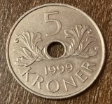 C50 - Moneda foarte veche - Norvegia - 5 koroane - 1999