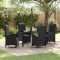 vidaXL Set de masă pentru grădină cu pernă 5 pcs Negru Rattan poli 3380122