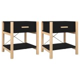 Cumpara ieftin Noptiere, 2 buc., negru, 42x38x45 cm, lemn compozit
