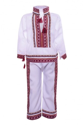Costum Popular pentru baieti 2 piese, alb 104 4 ani foto