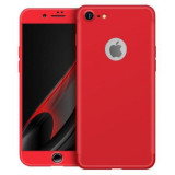 Husa GloMax FullBody Rosu Apple iPhone 7 Plus cu folie de sticla inclusa