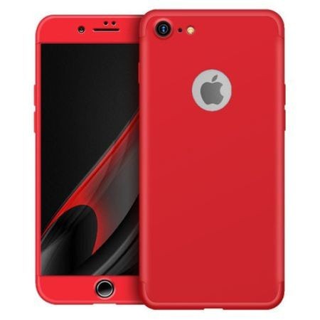 Husa GloMax FullBody Rosu pentru Apple iPhone 7 cu folie de sticla inclusa