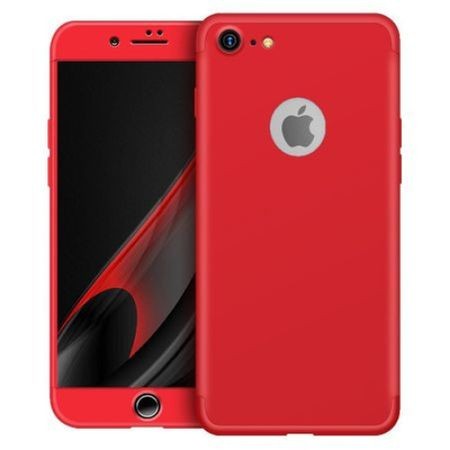 Husa GloMax FullBody Rosu Apple iPhone 7 Plus cu folie de sticla inclusa