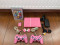 PS2 Playstation 2 ROZ/Pink colectie,2 manete,card ROZ si joc GTA III