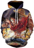 Pentru Cosplay 3D Anime Pulover Hoodie Monkey D Luffy Halloween Unisex Adult Man, Oem