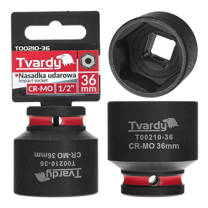 Cheie tubulara de impact in 6 puncte, 1 / 2&quot;, 36 mm, Tvardy T00210-36