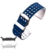 Curea silicon cu doua fete compatibila Samsung Galaxy Watch9 40mm, Alb/Albastru