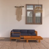 VidaXL Set mobilier grădină perne gri &icirc;nchis, 5 piese, lemn acacia 3057951