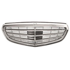 Grila radiator, masca fata Mercedes Clasa E W212 Sedan/Combi 02.2013-2016, parte montare centrala, gri/silver argintiu, cu ornament cromat, 50E105-2,