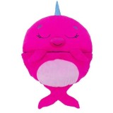 Sac de dormit din plus 2 in 1 Happy Nappers - Nelli Narwhal, Roz, 50 x 137 cm