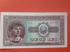Bancnota 10 lei 1952 serie rosie - UNC++ (serie frumoasa F6/007667)
