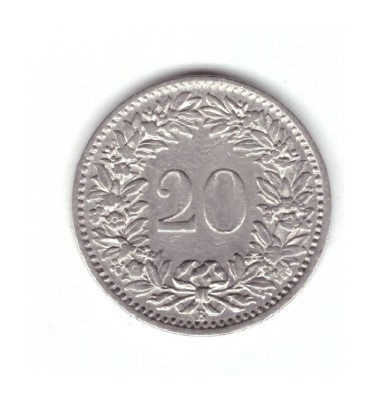 Mondea Elvetia 20 rappen 1908, curata, stare buna foto