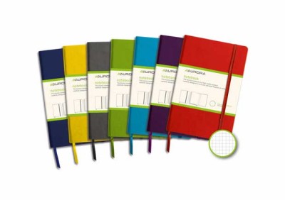 Caiet Cu Elastic, Coperti Rigide, 95 X 145mm, 96 File-80g/mp, Hartie Cream, Aurora - Matematica foto