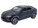 Macheta din metal Lamborghini Urus negru replica cu fum scara 1:24