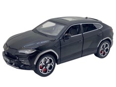 Macheta din metal Lamborghini Urus negru replica cu fum scara 1:24